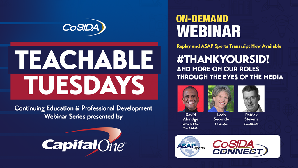 ON DEMAND: Capital One Teachable Tuesdays Webinar During #ThankYourSID Week: More On Our Roles Through the Eyes of the Media